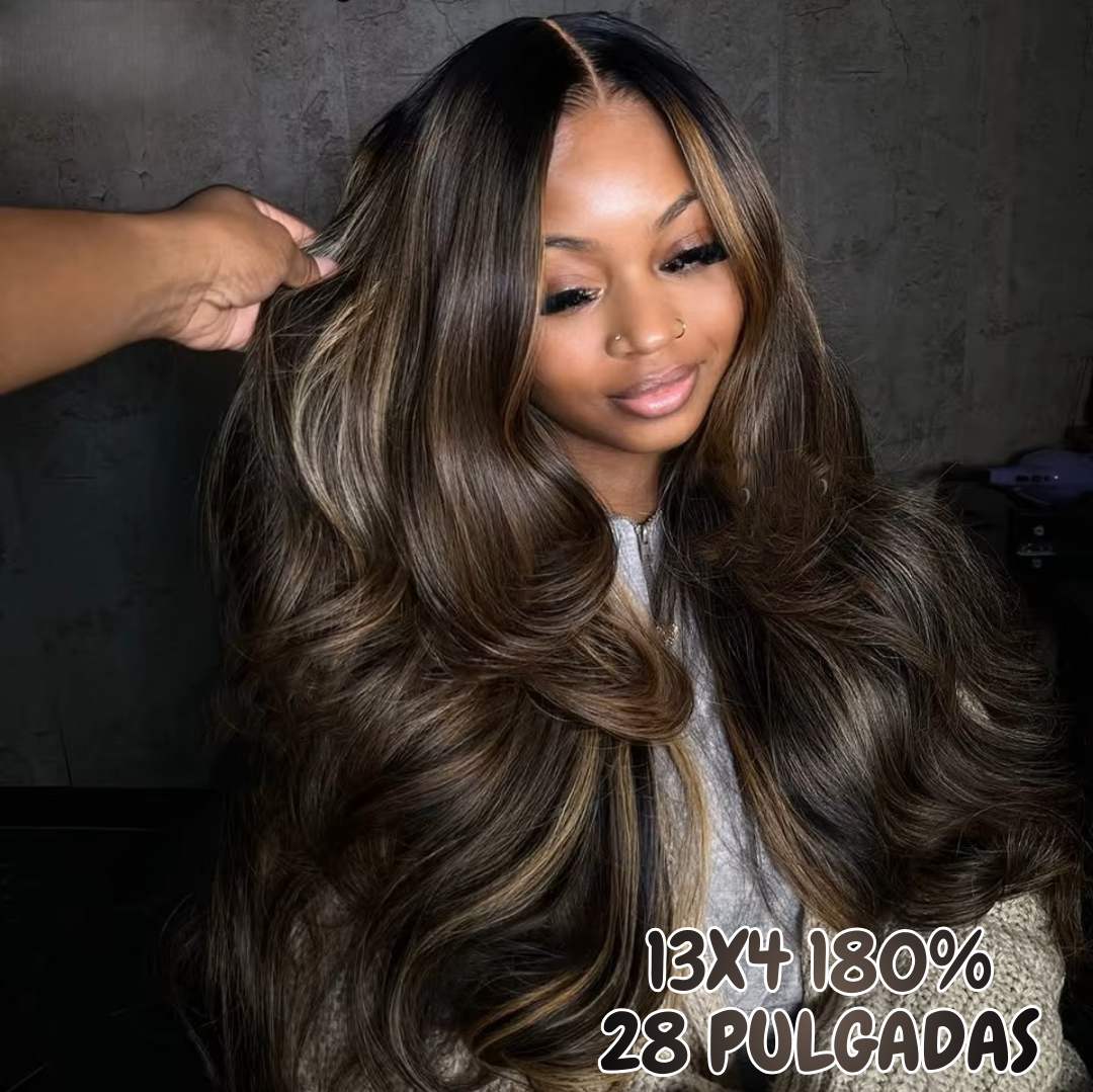 13x4 180% 28" Marron Highlights Ondulado Ali Coco