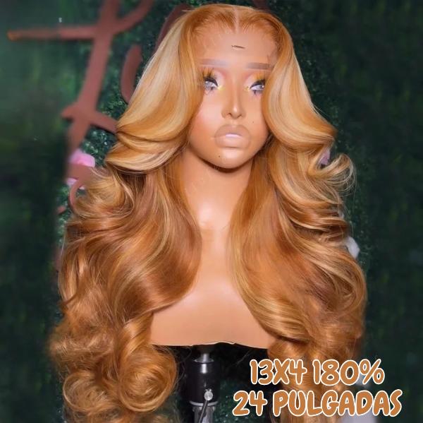 13x4 180% 24" Rubio Miel Highlights Ondulado Aliafee